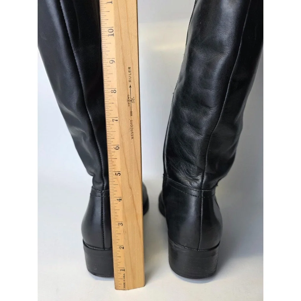 Franco Sarto Women's Boots Size 6‎ M Black Leather Knee High Zip Riding Shoes